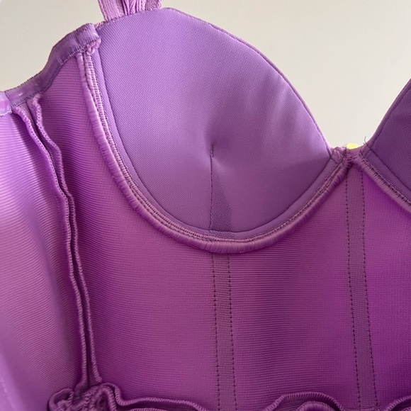 Size S draped off shoulder purple bandage dress - Picture 16 of 16